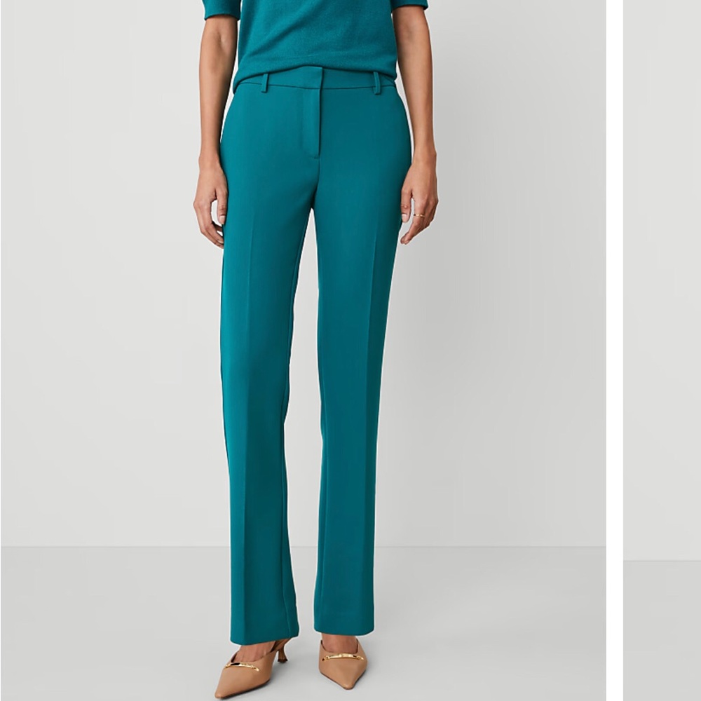 Ann Taylor The Sophia Straight Leg Dark Teal Blue Pants Women’s Size 8 NWT